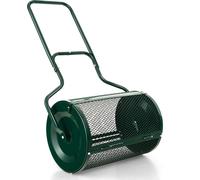 COSTWAY Epandeur de compost 75L, Epandeur de mousse de tourbe avec poignée en U et panier en maille, Epandeur d'engrais pelouse jardin, Epandeur de jardin métal pour engrais semis vert