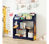 COSTWAY Étagère à jouets 3 en 1, Étagère pour enfants à 3 étages avec compartiments de rangement & porte, Organisateur de jouets Bibliothèque pour salle de jeux, salon, jardin d'enfants, 93 x 30 x 100