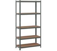 COSTWAY Étagère de Rangement à 5 Niveaux pour Garage, Étagère Ajustable en Hauteur, Chaque Charge 175 KG, 90 x 40 x 180 CM, Gris