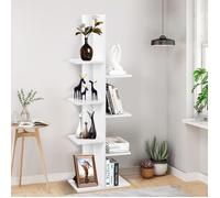 COSTWAY Etagère de Rangement en Bois, Bibliothèque Autoportante à 8 Etagères, Présentoir Multifonctionnel pour Livre Plantes, Blanc