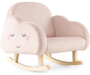 COSTWAY Fauteuil à bascule pour enfants en bas âge, fauteuil à bascule rembourré pour enfants avec pieds en bois massif, fauteuil à bascule pour enfants pour chambre d'enfant, salle de jeux & jardin d