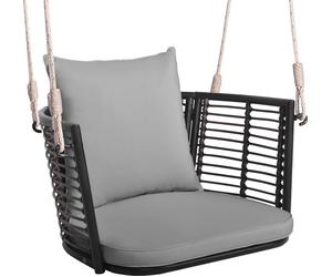 COSTWAY Fauteuil suspendu jusqu'à 180kg, chaise à bascule Siège suspendu avec coussins d'assise et de dossier et cordes de suspension, chaise suspendue grise