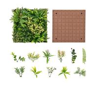 COSTWAY Haie Artificiel 2 PCS 50 x 50 cm 11 Types de Plantes Artificielles | Panneaux de Feuillage Artificiel en Feuillage Artificiel en 3D, Décorations Murales Carrées pour Intérieur Extérieur