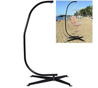 COSTWAY Hamac Support C Forme Support Métallique pour Hamac Charge Maximum de 150KG Noir Chaise hamac Non Incluse