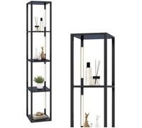 COSTWAY Lampadaire Salon 163cm avec 4 Étagères Ampoules LED à 3 Intensités Variable ,Poteaux LED Rotatifs 360° Interrupteur au Pied
