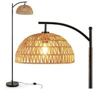 COSTWAY Lampadaire Salon Arc 160CM Abat-Jour Suspendu Incassable Interrupteur à Pédale,Standard E27 (non incluses) pour Bureau