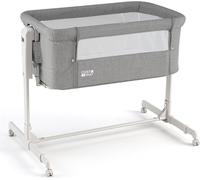 COSTWAY, lit de bébé modulable 3 en 1, avec réglage de hauteur sur 6 niveaux et 4 roues avec frein, berceau, lit pour nouveau-nés de 0 à 6 mois, couleur gris