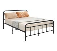 COSTWAY Lit Double en Métal - 160 x 200 CM - Cadre de Lit pour Adultes - Lattes en métal Massif - Pas Besoin de Sommier - sans