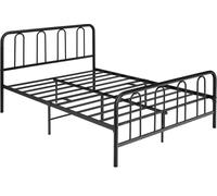 COSTWAY Lit métallique Cadre de lit pour matelas 190x140cm, Cadre de lit avec sommier à lattes, Espace de rangement sous le lit, Lit d'invité en métal Lit plate-forme