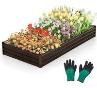 COSTWAY Lit surélevé en métal, lit de légumes, lit de plantes, lit de fleurs, lit de jardin lit d'herbes 240x120x30cm