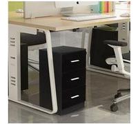 Costway lot de 2 caisson de bureau meuble de rangement avec 3 tiroirs pour documents noir Noir G