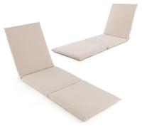 COSTWAY, lot de 2 coussins pour chaise longue, coussin pour transat, coussin rembourré pour chaise longue de jardin, 182 x 59 x 4,5 cm, beige