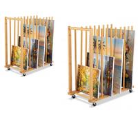 COSTWAY - Lot de 2 étagères de rangement pour toiles, en bambou, séchoir à tableaux, support de rangement pour œuvres d'art, tableaux et créations artistiques, étagère de stockage pour œuvres d'art