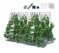 COSTWAY Lot de 2 Treillis pour Plantes Grimpantes en Métal, 122 x 43 CM, Support Jardin pour Fruits, Légumes et Fleurs, Vert