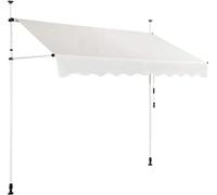 COSTWAY Marquise à pince 200cm de large avec manivelle, réglable en hauteur, résistante aux UV, pour balcon, Beige