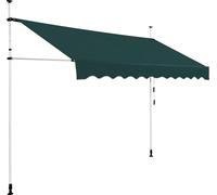 COSTWAY Marquise à pince 300cm, marquise de balcon, réglable en hauteur, hydrofuge, marquise avec manivelle, marquise solaire, protection solaire, vert