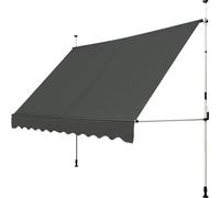 COSTWAY Marquise à pince 350cm de large avec manivelle, réglable en hauteur, résistante aux UV, pour balcon, gris