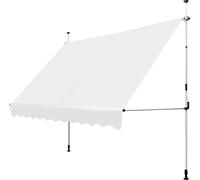 COSTWAY Marquise à pince 350cm de large avec manivelle, réglable en hauteur, résistante aux UV, pour balcon, Beige