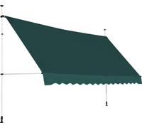 COSTWAY Marquise à pince 400cm, marquise de balcon sans percer, résistante aux UV, réglable en hauteur, marquise avec manivelle, marquise solaire, protection solaire, vert