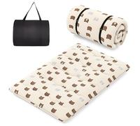 COSTWAY Matelas Futon Portable Pliable, Matelas Futon Japonais 140 x 200 cm, Housse Lavable, Matelas de Sol avec Sac de Transport, pour Le Camping, Les Voyages, d'Invités, Beige | Petit Ours