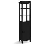 COSTWAY Meuble Colonne de Salle de Bain avec Étagère à 3 Niveaux, Étagère Réglable à 3 Positions, 40 x 32 x 161,5 cm, Noir