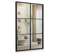 COSTWAY Miroir Mural Rectangulaire 100 x 70 CM, Cadre en Métal, Grand Miroir Mural pour Salon Chambre Entrée, Installation Facile, Montage Verticale/Horizontale, Noir (Style 1)