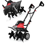 COSTWAY Motobineuse Électrique 1500W Profondeur de Travail 22CM Largeur de 43CM avec Poignée Pliable et Roues Réglables 6 Lames pour Jardinage et Désherbage
