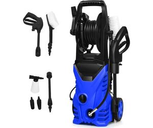 COSTWAY Nettoyeur haute pression 1500W, 140 bar, 5L/min, 0-40℃ température de l'eau avec détergent Bleu