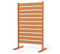 COSTWAY Panneau Brise-Vue Autoportant Bois-Plastique HIPS Marron 96,5x63,5x154cm Barrière Décorative Jardin Terrasse