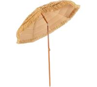 COSTWAY Parasol 200cm paille de riz parasol de plage inclinable alu parasol de terrasse pour jardin plage & extérieur