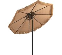 COSTWAY Parasol Hawaii, Parasol de terrasse avec double toit, paille PE Parasol de plage Parasol de marché inclinable Parasol de jardin