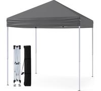 COSTWAY Pavillon 2x2m, Pop-up Pavillon pliable, Tente pliante, incl. 8 clous de sol, 4 cordes à vent & 1 sac de transport, Pavillon de jardin, Gris