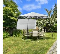 COSTWAY Pavillon de jardin Tente de réception pliante avec sac, pavillon métallique pour camping, fête, barbecue 181x181x210cm (Blanc)