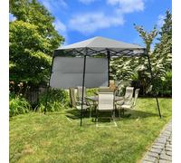 COSTWAY Pavillon de jardin Tente de réception pliante avec sac, pavillon métallique pour camping, fête, barbecue 181x181x210cm (gris)