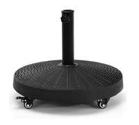 COSTWAY Pied de Parasol sur roulettes φ52CM 23KG, Socle Parasol Extérieur en Résine avec Bouton Rotatif, Résistant aux Intempéries, pour Poteaux de Parasol 38/48 mm (Style1)
