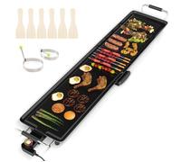 COSTWAY Plancha Electrique Antiadhésive 10 Personnes-1800W, Thermal Rapide-Collecteur d’Huile-Conduction