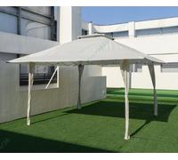 COSTWAY Pop Up Pavillon 4x4m, pavillon de jardin réglable en hauteur avec double toit & sac de transport, pavillon de jardin pliable tente de fête étanche Kaki