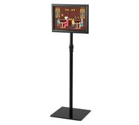 COSTWAY Porte Affiche sur Pied A3, Présentoir sur Pied Rotation 360 Degrés, Hauteur Réglable 78,5-123 cm, Cadre en Alliage d'Alu, Tube en Acier INOX, Support Affichage (Noir, A3)