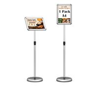 COSTWAY Porte Affiche sur Pied A4, Présentoir sur Pied en Acier Inox
