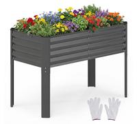 COSTWAY Potager surélevé en métal, potager surélevé pouvant supporter jusqu'à 50 kg, bac à plantes avec système de drainage pour légumes, fruits, fleurs et herbes aromatiques, potager à herbes, 118 x 
