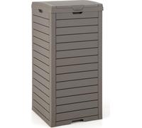 COSTWAY Poubelle, 118 L, Poubelle avec couvercle, bac à liquide coulissant&poignée, Poubelle étanche Outdoor, Poubelle, 1 pack, Marron