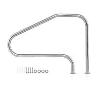 COSTWAY Rampe Piscine en Acier Inoxydable 304, Charge 250 kg, Main Courante Piscine, Plaque de Base, Accessoires Incluses, Barre d'Appui de Sécurité pour Spa, Parc Aquatique (130 x 94 cm,1)