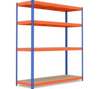COSTWAY Rayonnage de stockage à 4 niveaux en métal 181x61x203cm, Rayonnage pour charges lourdes avec étagères réglables, Rayonnage de cave Système de rayonnage pouvant supporter jusqu'à 2400kg