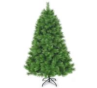 COSTWAY Sapin de Noël Artificiel 180 cm avec 586 Branches et Support en Fer Arbre de Noël Artificiel pour Décoration de Fêtes