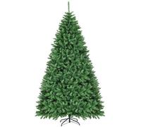 COSTWAY Sapin de Noël Artificiel 225CM à Charnière avec Support Métallique,2254 Branches Sapin Douglas PVC Décoration de Fête Vert