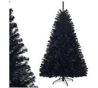 COSTWAY Sapin de Noël Artificiel 225cm Aiguilles en PVC avec Support en Métal Pliable 1258 Pointes de Branche Décoration de