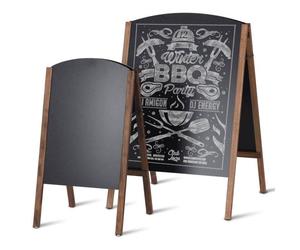 COSTWAY Stop Trottoir Pliable 2 Faces Panneau Publicitaire sur Pied en Bois 60 x 101 CM Publicité pour Restaurants, Café, Pub