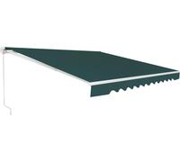 COSTWAY Store 400x250cm avec manivelle, store à bras articulé protection solaire, store balcon store solaire angle réglable 5-35°, store à pince vert