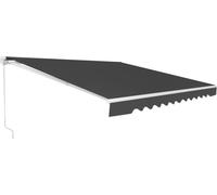 COSTWAY Store 400x250cm avec manivelle, store à bras articulé protection solaire, store balcon store solaire angle réglable 5-35°, store à pince gris
