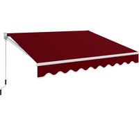 COSTWAY Store à bras articulé, 295x250cm Store de terrasse avec cadre en aluminium & manivelle, store solaire angle réglable 40-100°, store de balcon